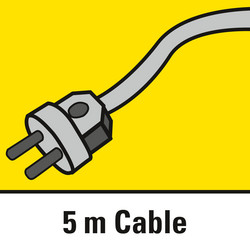 5 m langt kabel til stor anvendelsesradius