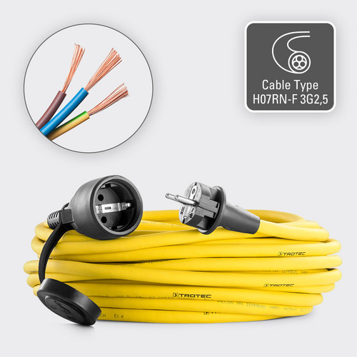Professionelt forlængerkabel - kabeltype H07RN-F 3G2.5