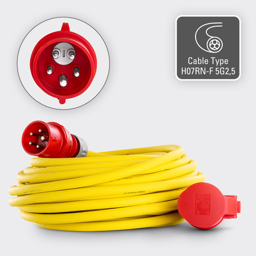 Professionelt forlængerkabel - kabeltype H07RN-F 5G2.5