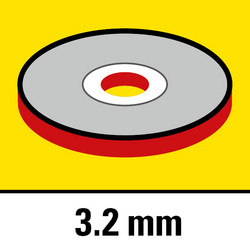 Skæreskivens tykkelse 2,5 mm